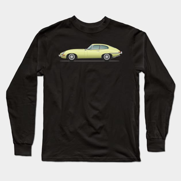 Jaguar E Type Fixed Head Coupe Primrose Long Sleeve T-Shirt by SteveHClark